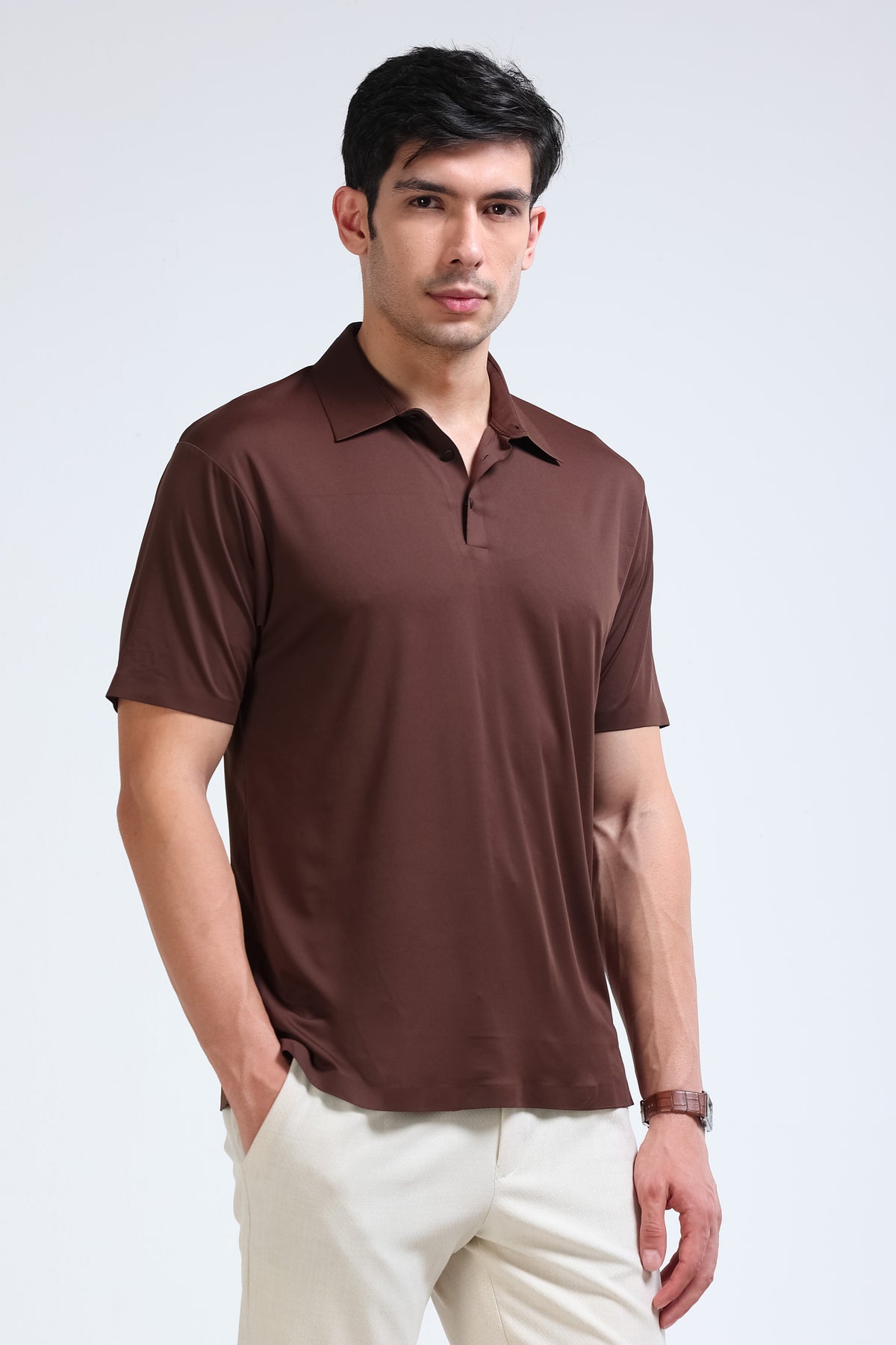 Brown Polo T-Shirt - Slim Fit