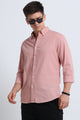 Classic Cotton Linen Button-Down Shirt Peach