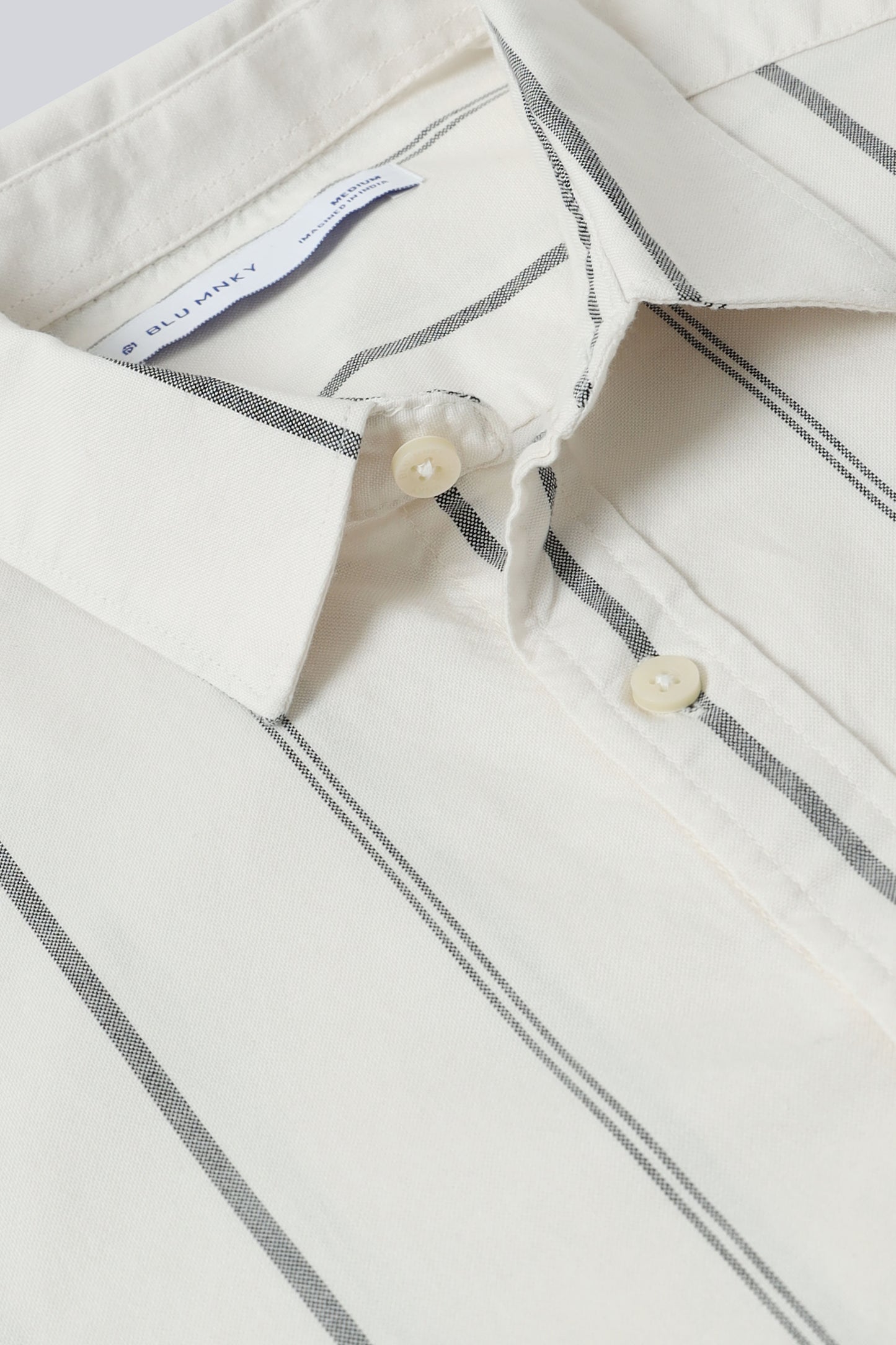 Classic Striped Oxford Cotton Shirt Off White