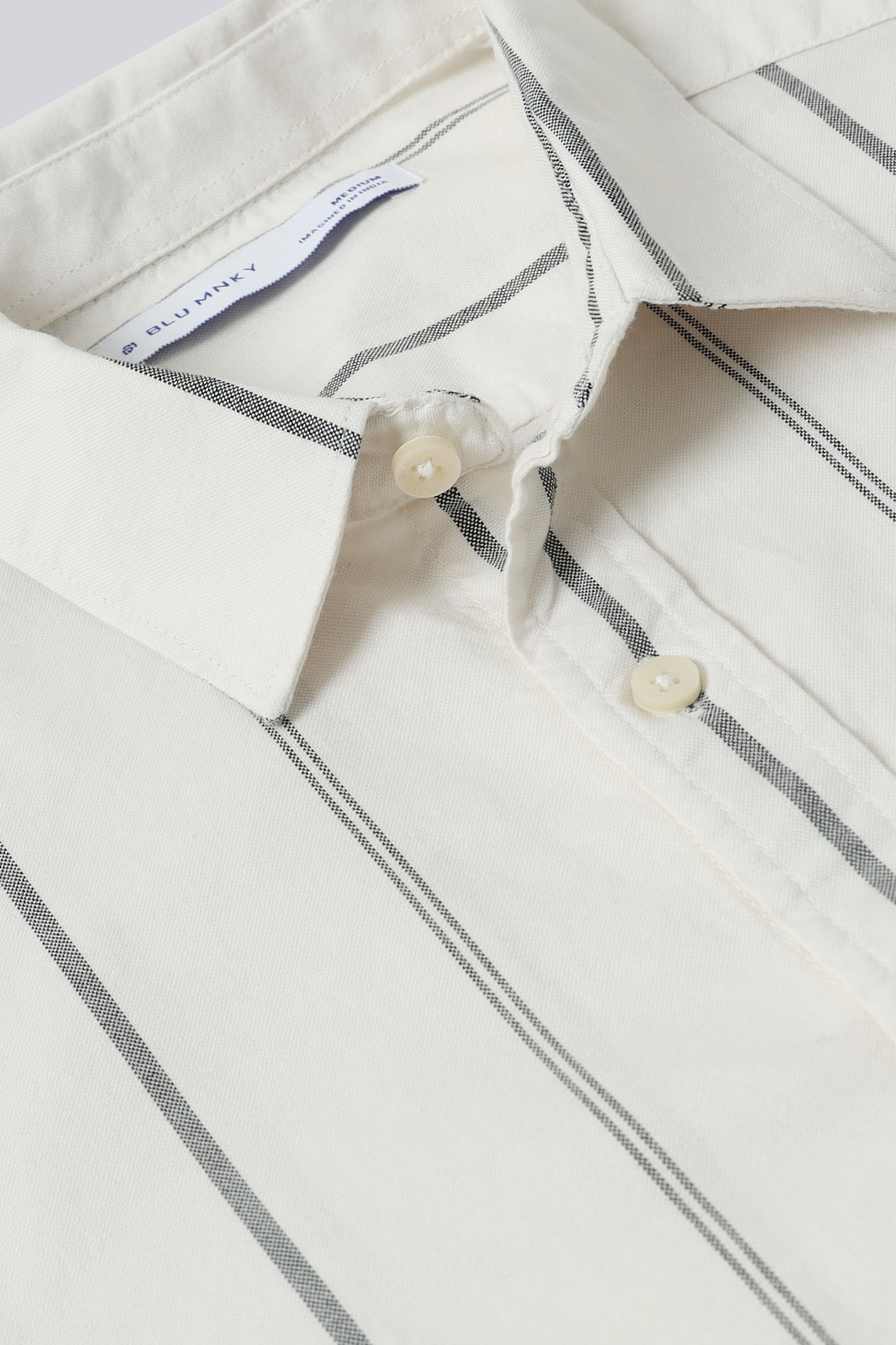 Classic Striped Oxford Cotton Shirt Off White