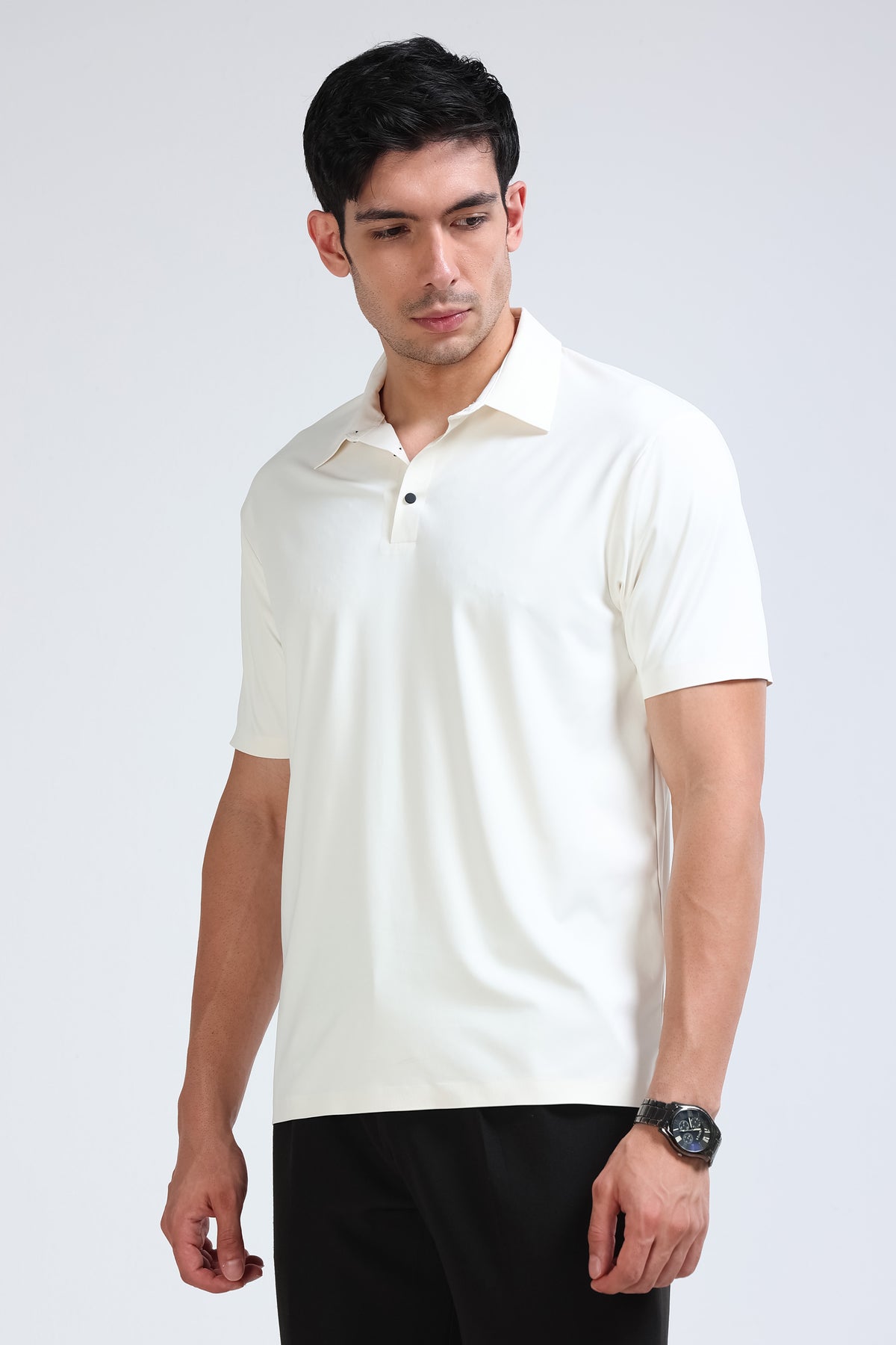 Off White Polo T-Shirt - Slim Fit