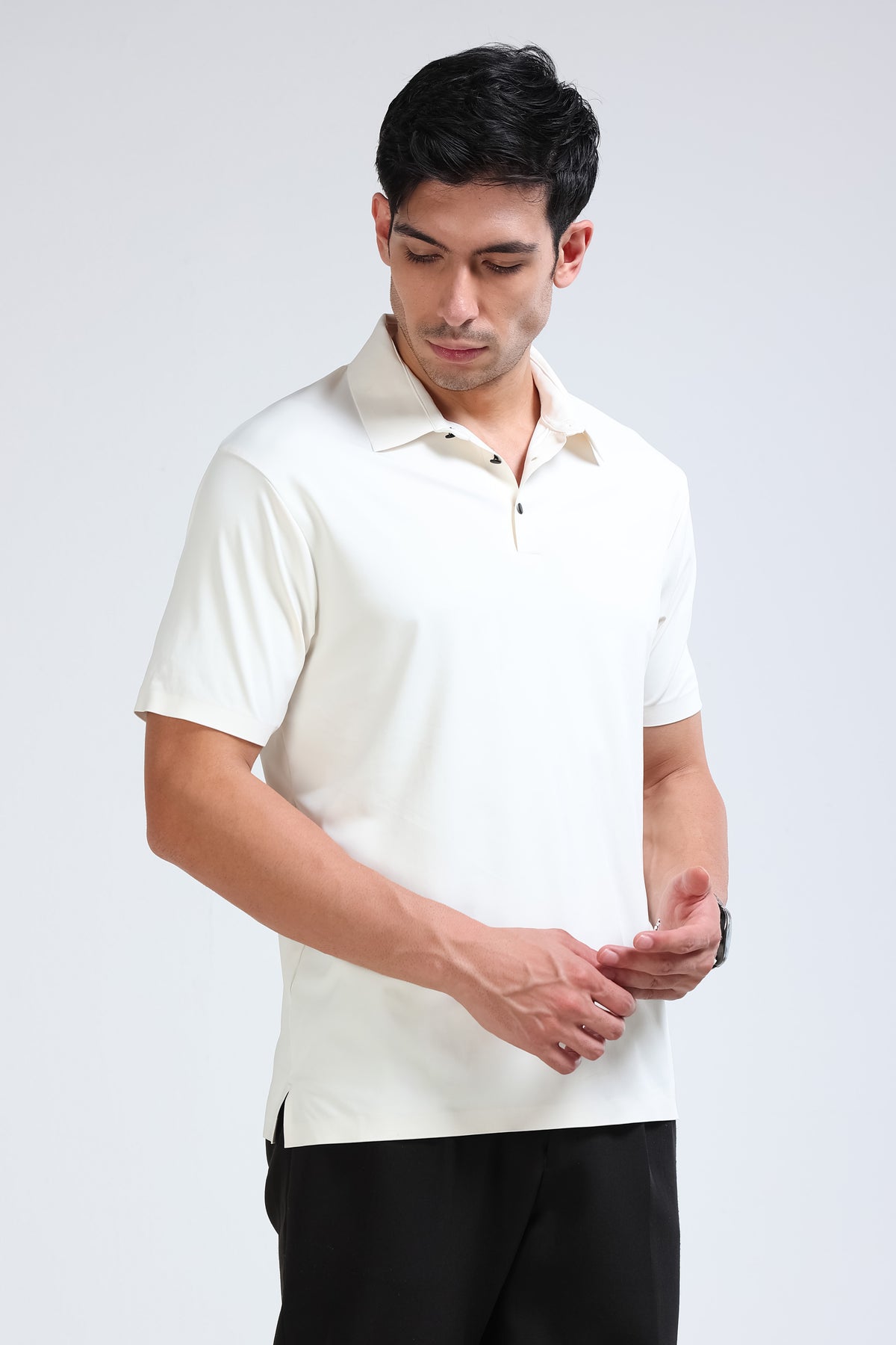 Off White Polo T-Shirt - Slim Fit
