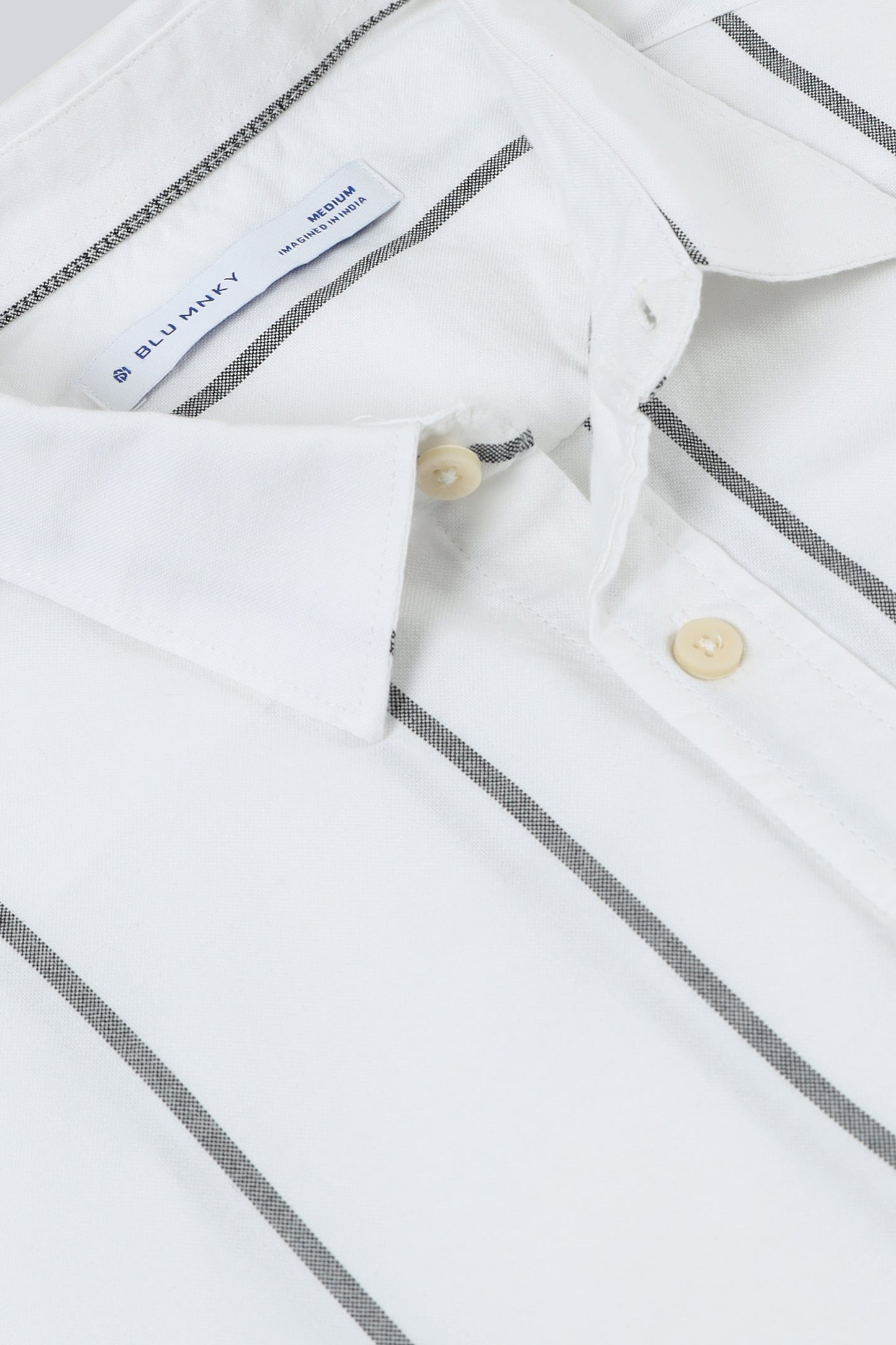 Classic Striped Oxford Cotton Shirt White