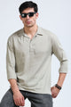 Beige Linen Short Kurta - Slim Fit