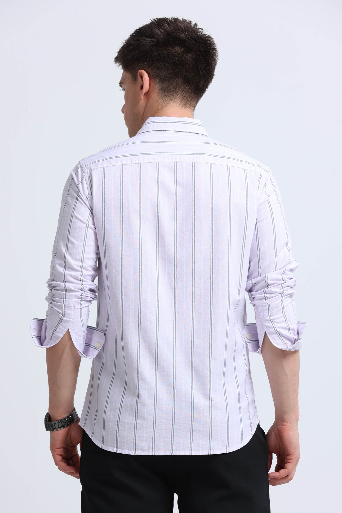 Classic Striped Oxford Cotton Shirt Pink White