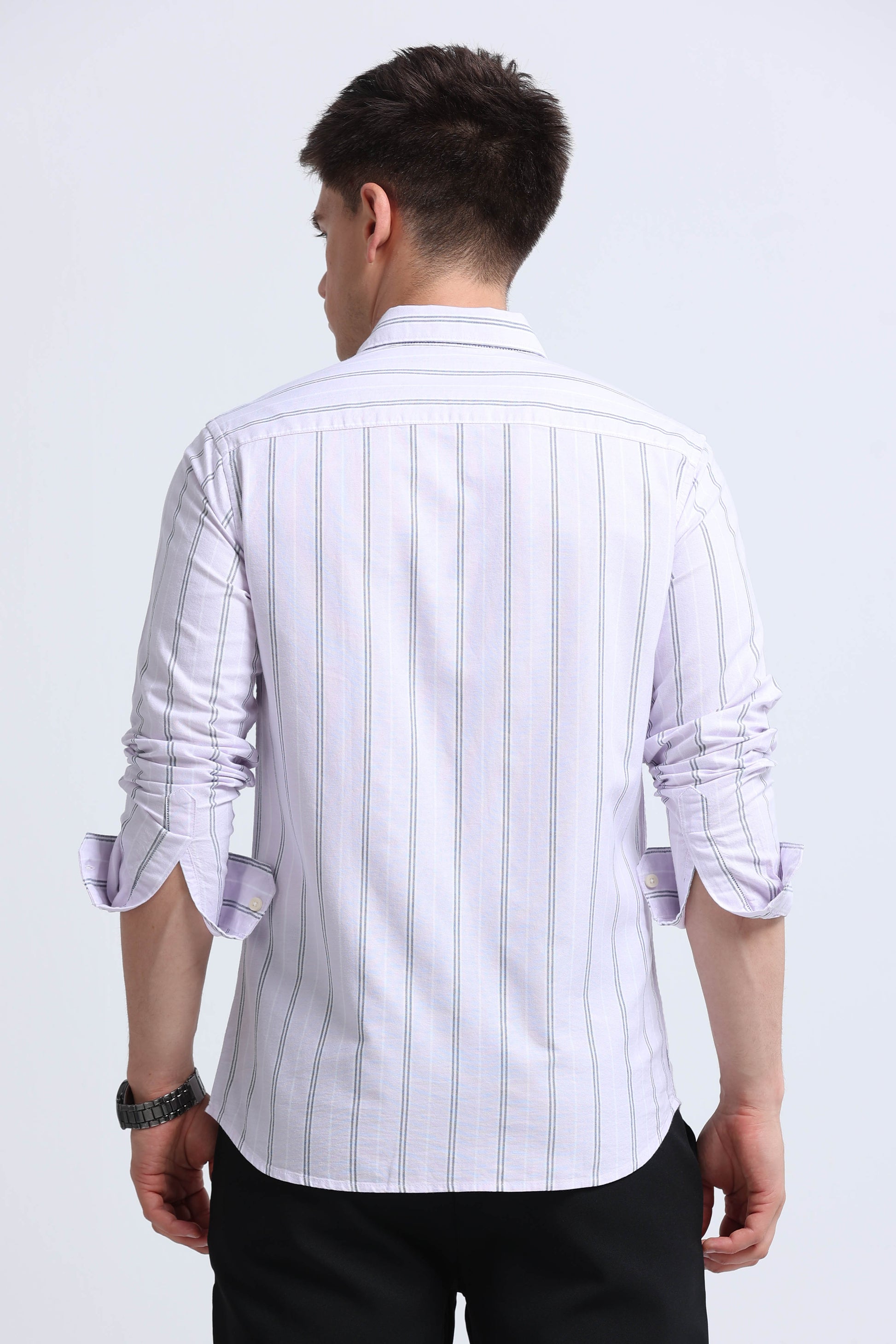 Classic Striped Oxford Cotton Shirt Pink White