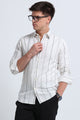 Classic Striped Oxford Cotton Shirt Off White