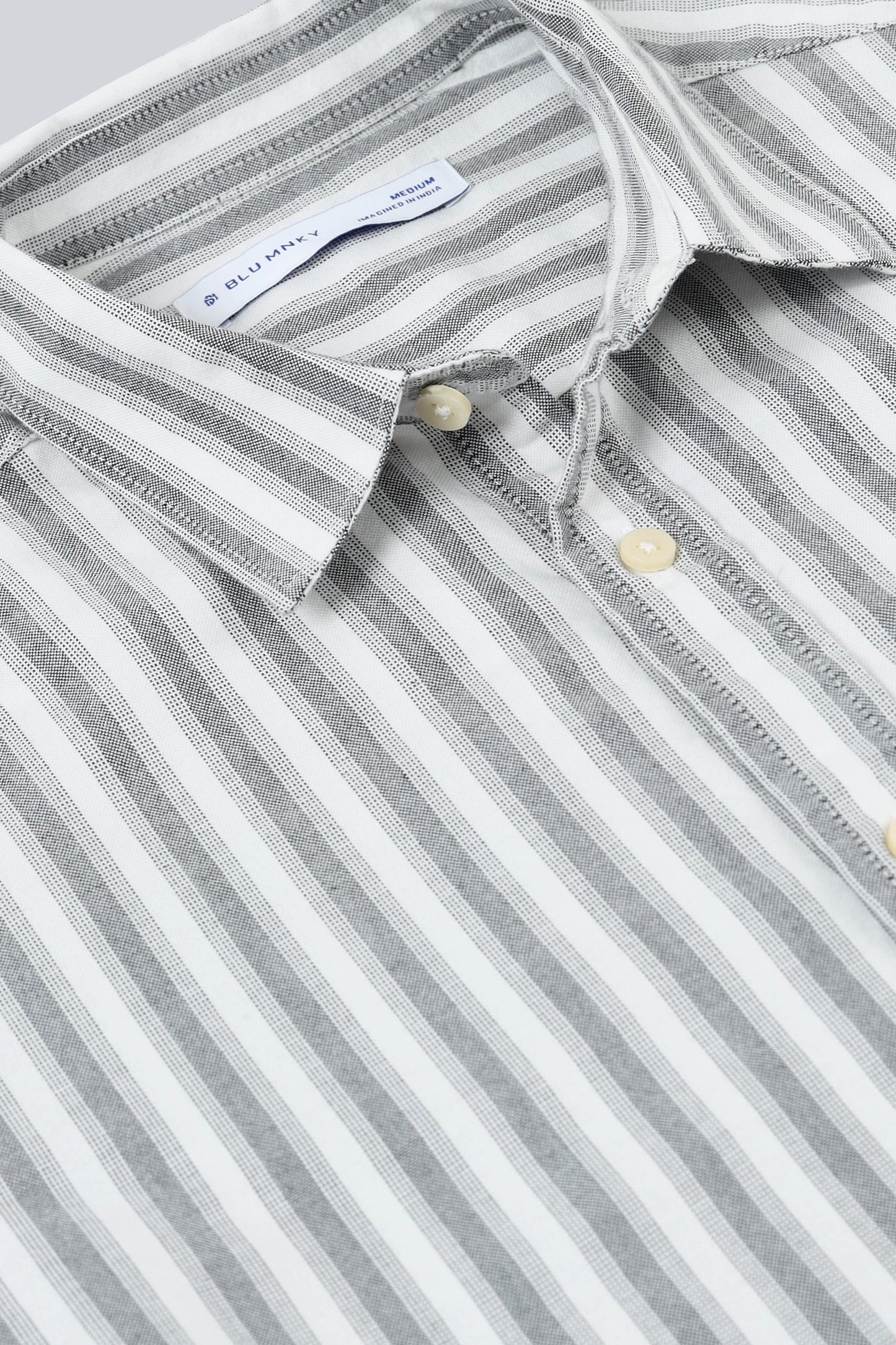 Classic Striped Oxford Cotton Shirt Black White