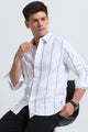 Classic Striped Oxford Cotton Shirt White