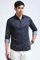 Black Printed Shirt - Slim Fit Party Wear