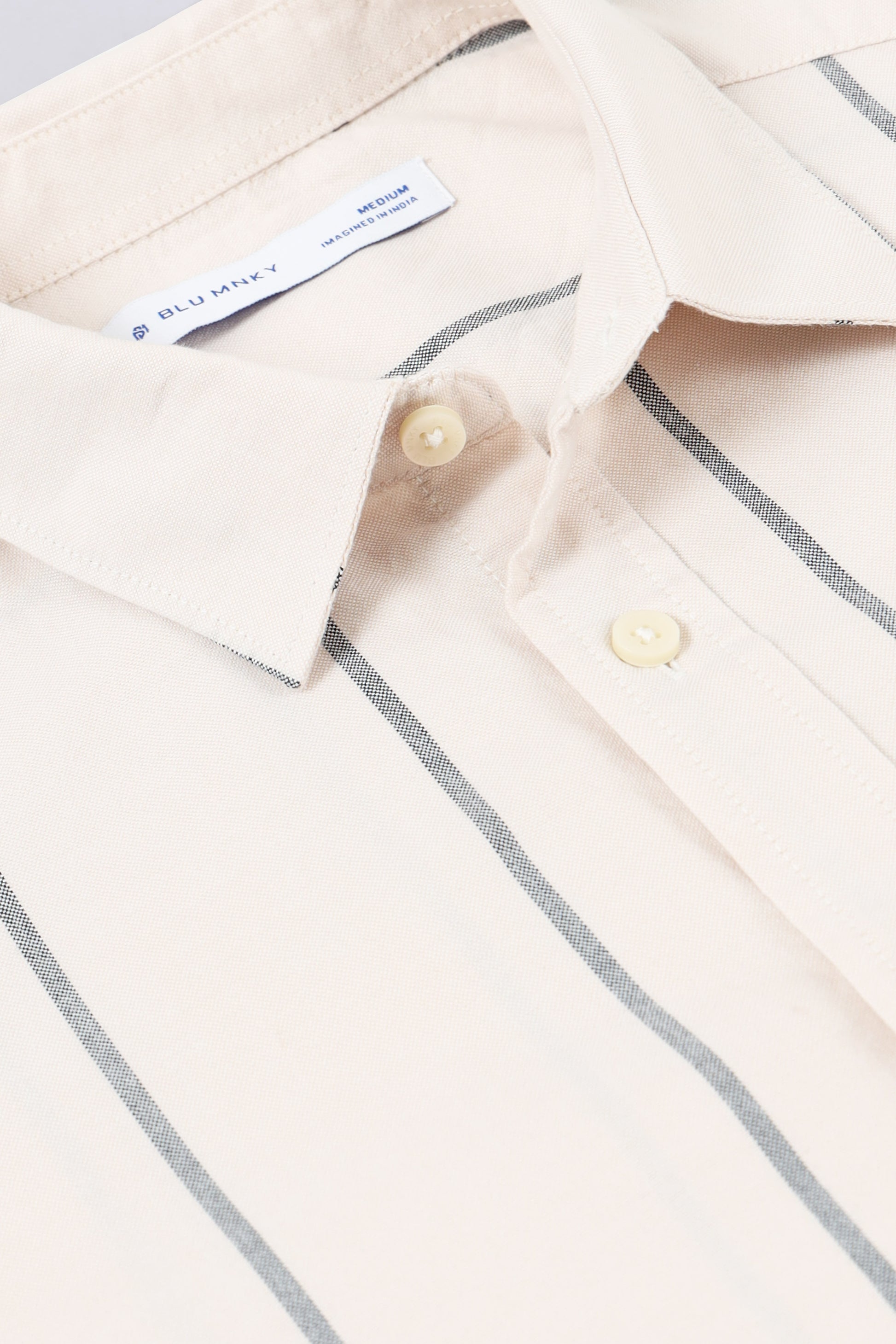 Classic Striped Oxford Cotton Shirt Lt Cream