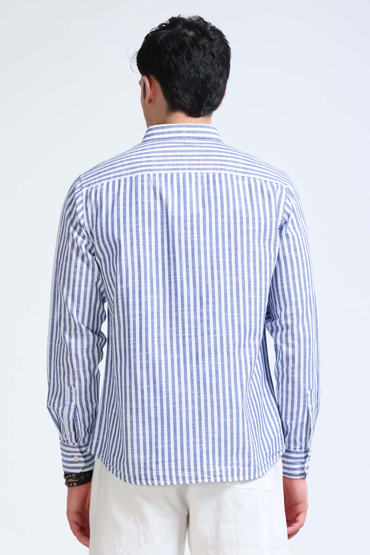 Blue White Pinstripe Shirt - Slim Fit