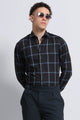 Premium Checked Slim-fit Shirt Black Blue