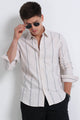 Classic Striped Oxford Cotton Shirt Lt Cream