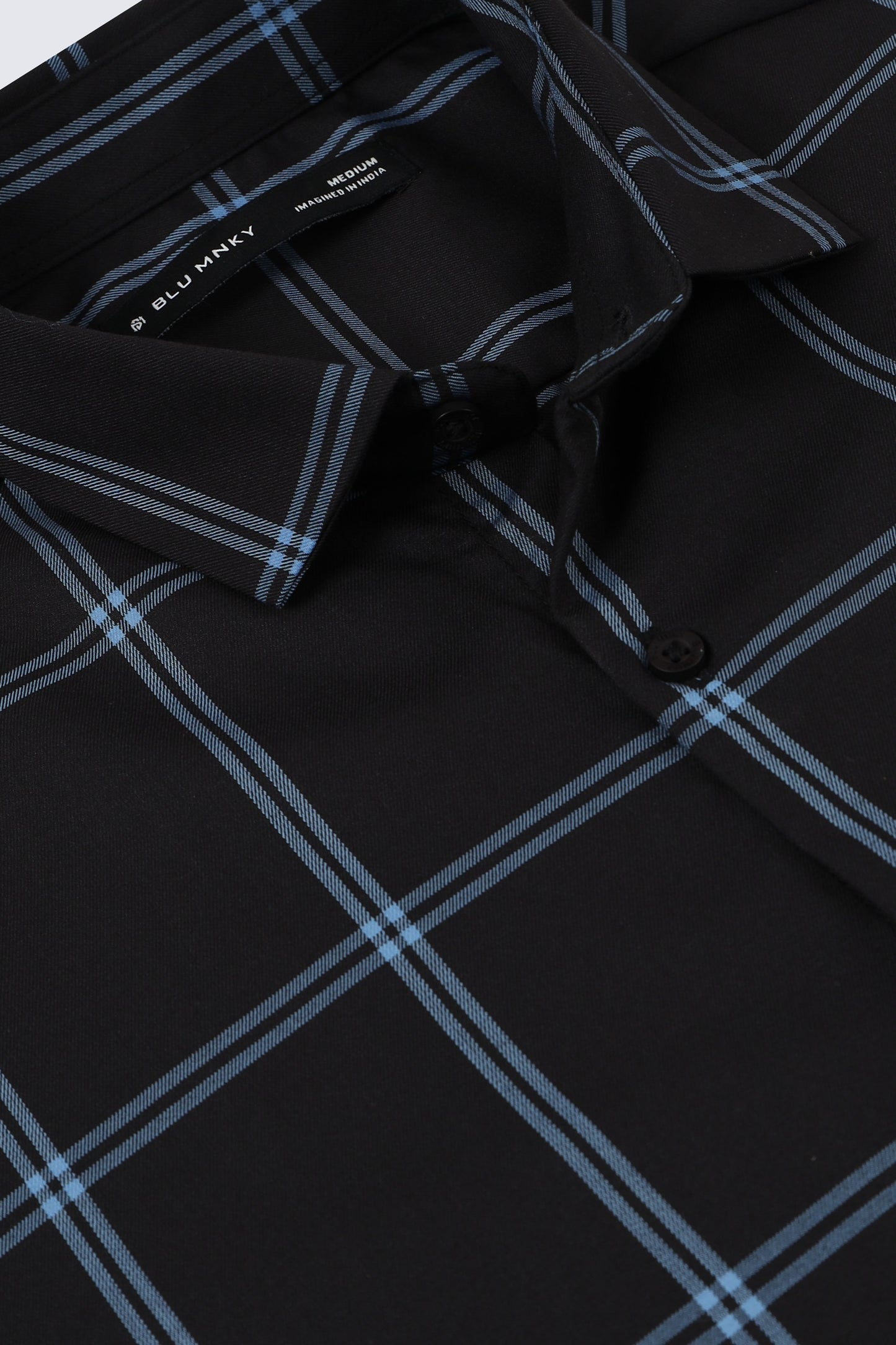 Premium Checked Slim-fit Shirt Black Blue