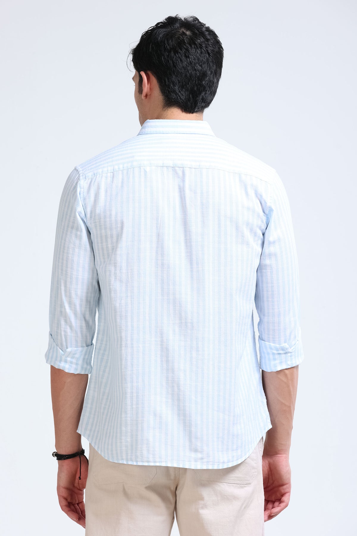 Sky Blue Pinstripe Shirt - Slim Fit