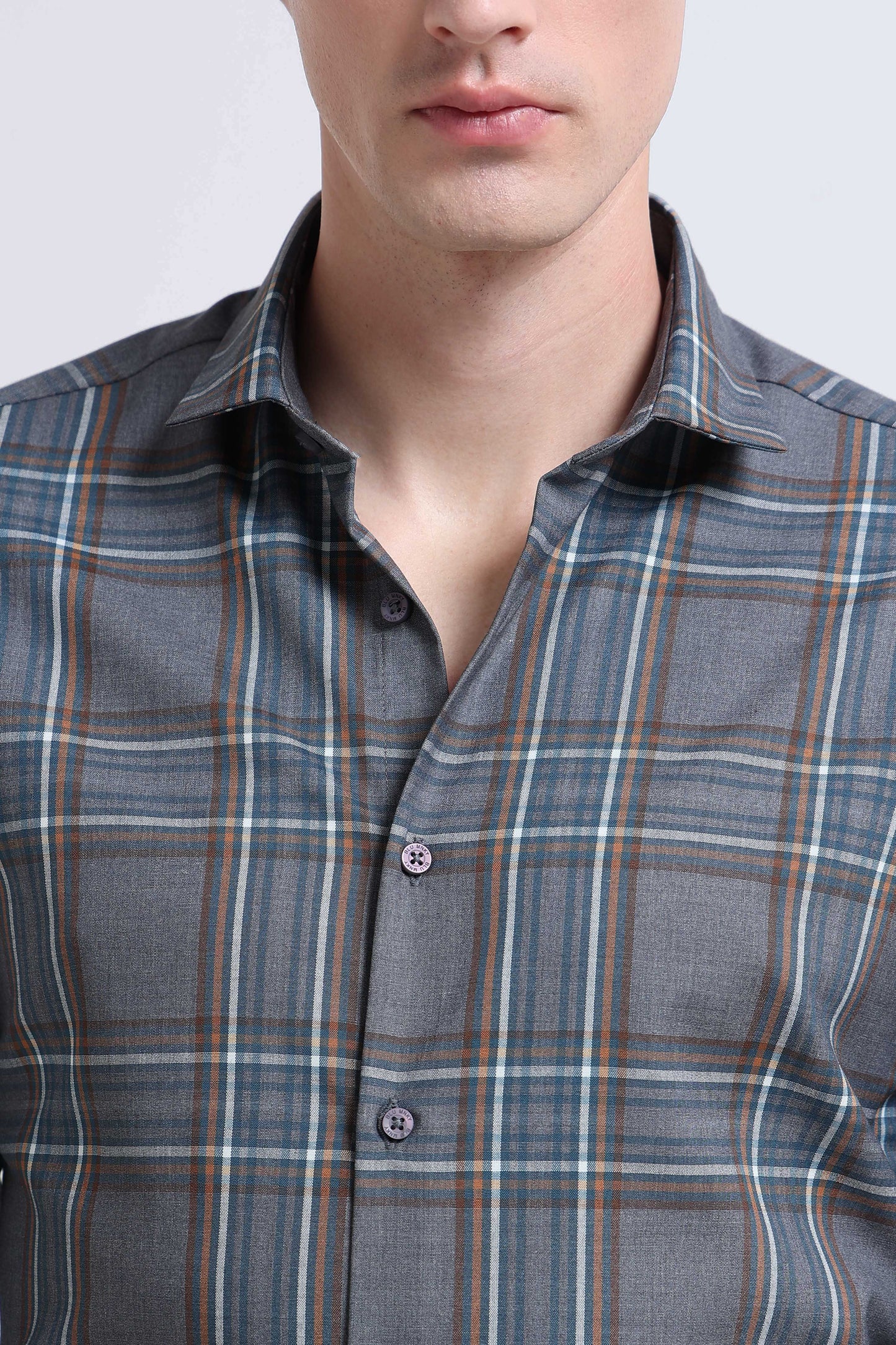 Classic Checked Slim Fit Shirt Cream Black