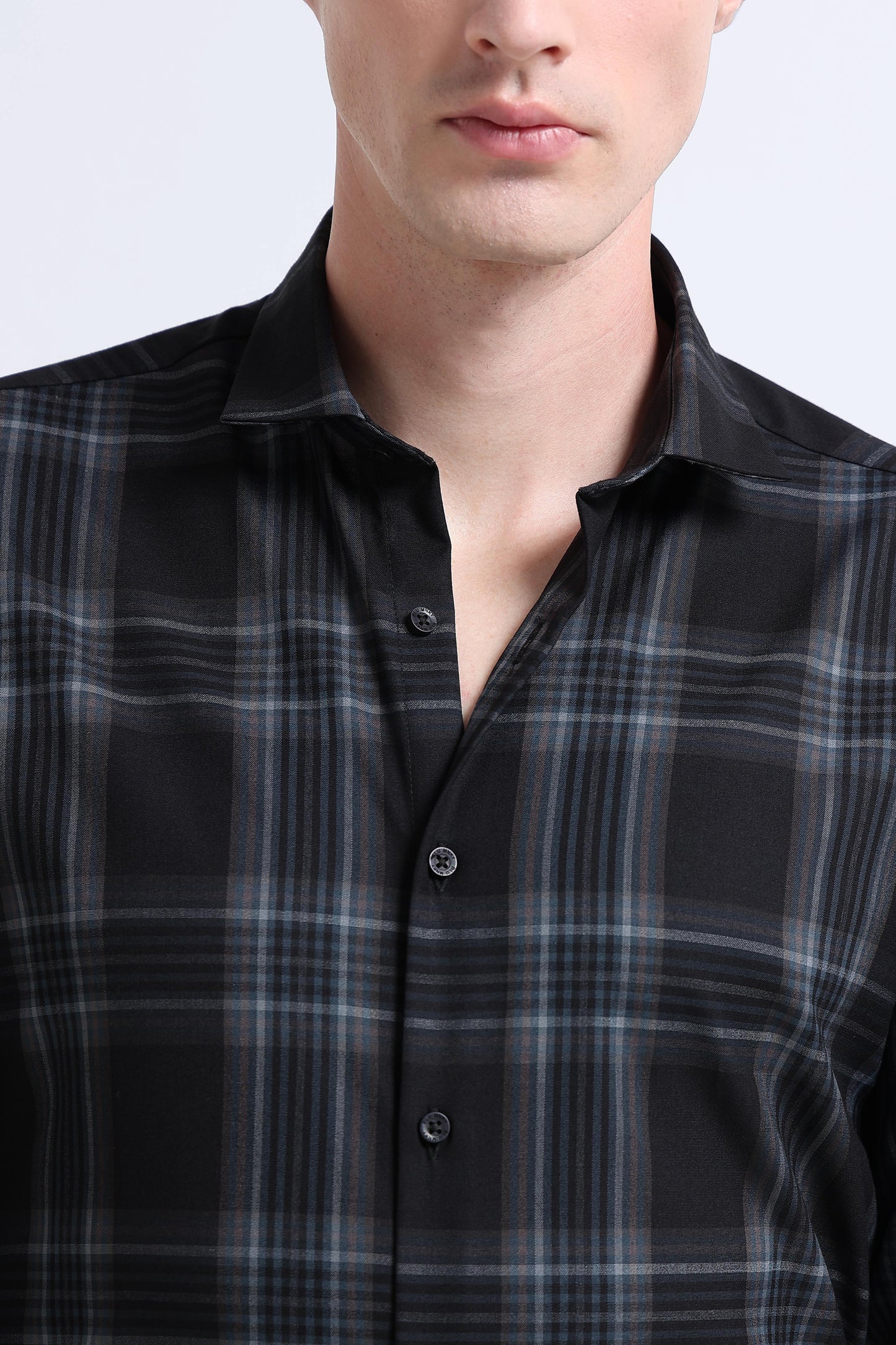 Classic Checked Slim Fit Shirt Navy