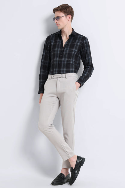Classic Checked Slim Fit Shirt Navy