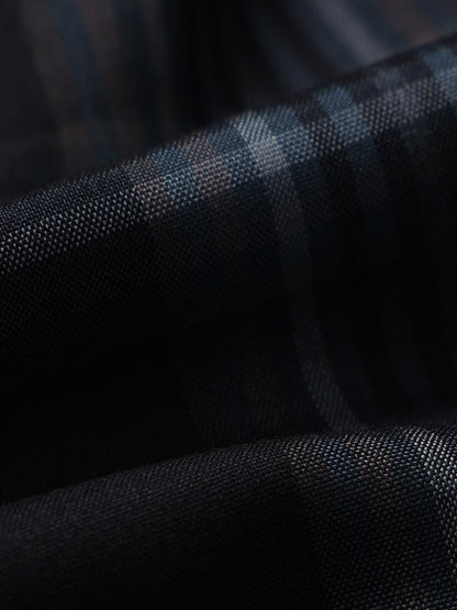 Classic Checked Slim Fit Shirt Navy