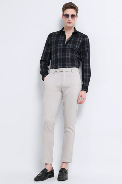 Classic Checked Slim Fit Shirt Navy