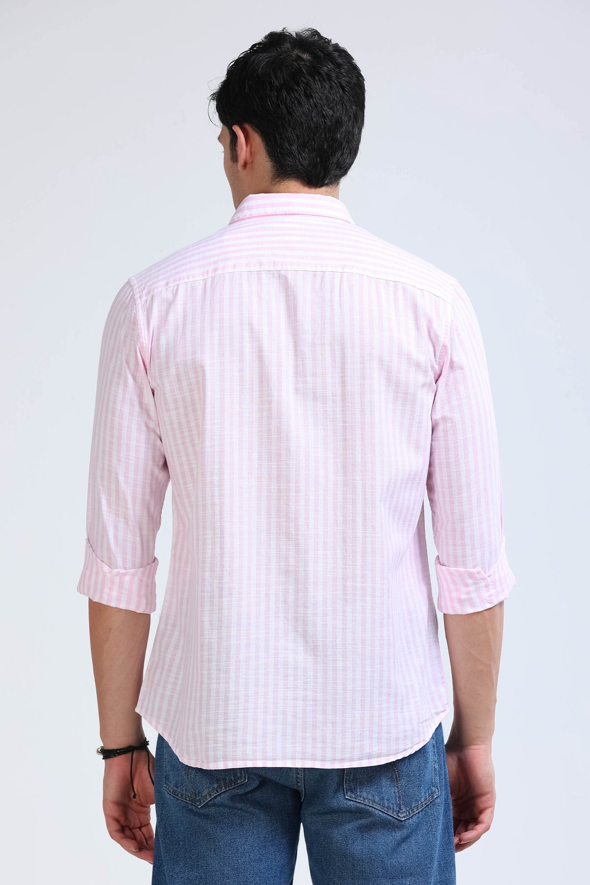 Pink White Pinstripe Shirt - Slim Fit