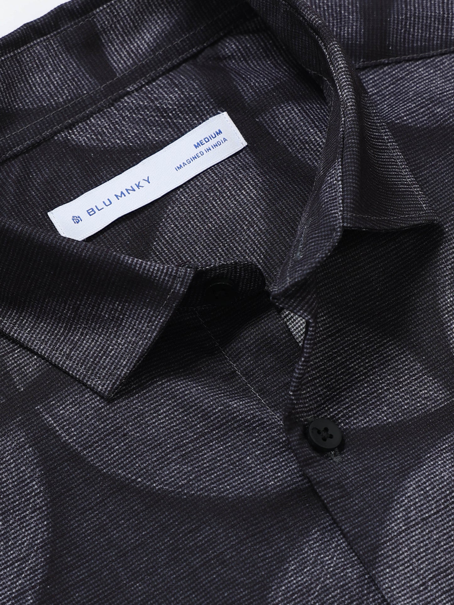 Contemporary Printed Cotton Blend Shirt Lt Grey Black