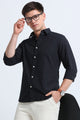 Slim Striped Cotton Oxford Shirt Black