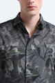 Premium Cotton-blend Digital Print Shirt Charcoal