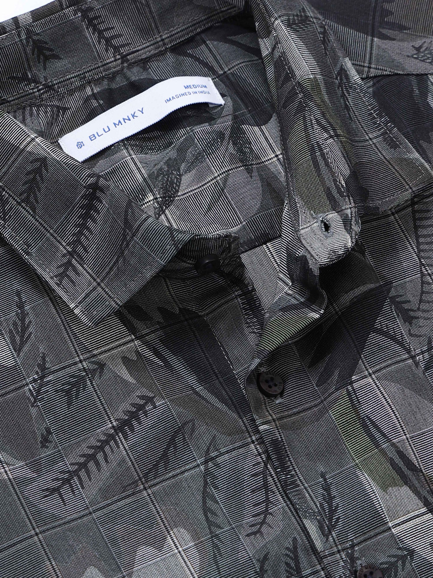 Premium Cotton-blend Digital Print Shirt Charcoal