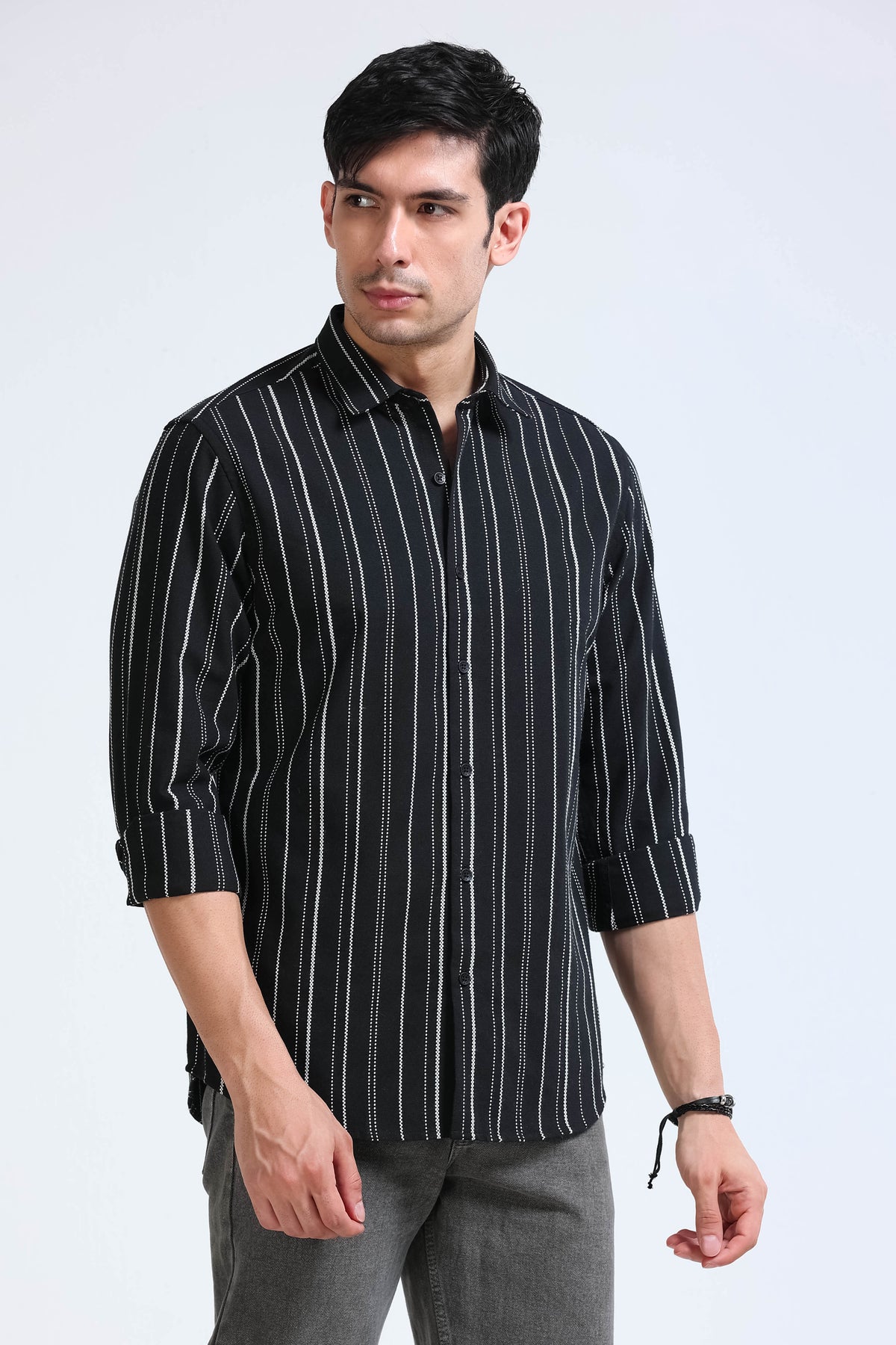 Black Bold Striped Shirt - Slim Fit
