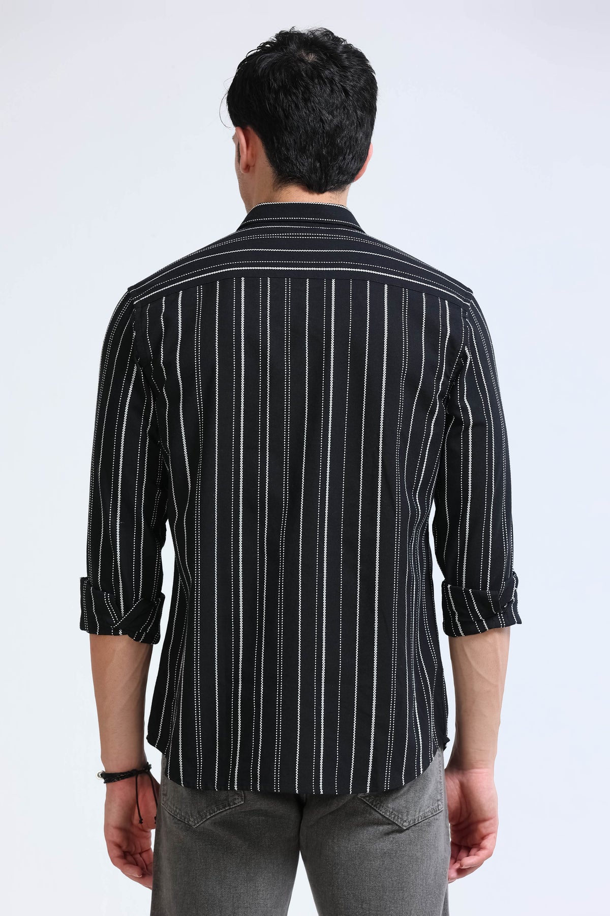 Black Bold Striped Shirt - Slim Fit