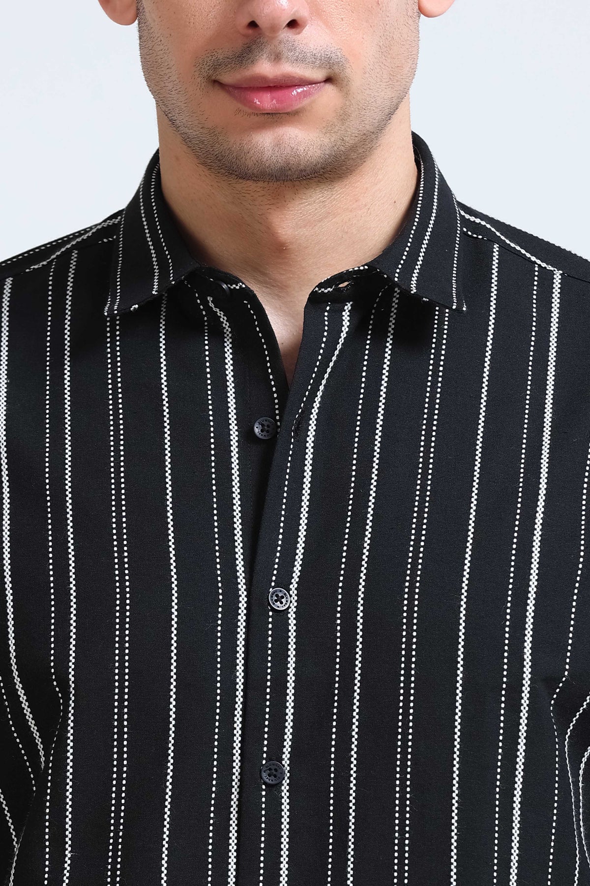 Black Bold Striped Shirt - Slim Fit