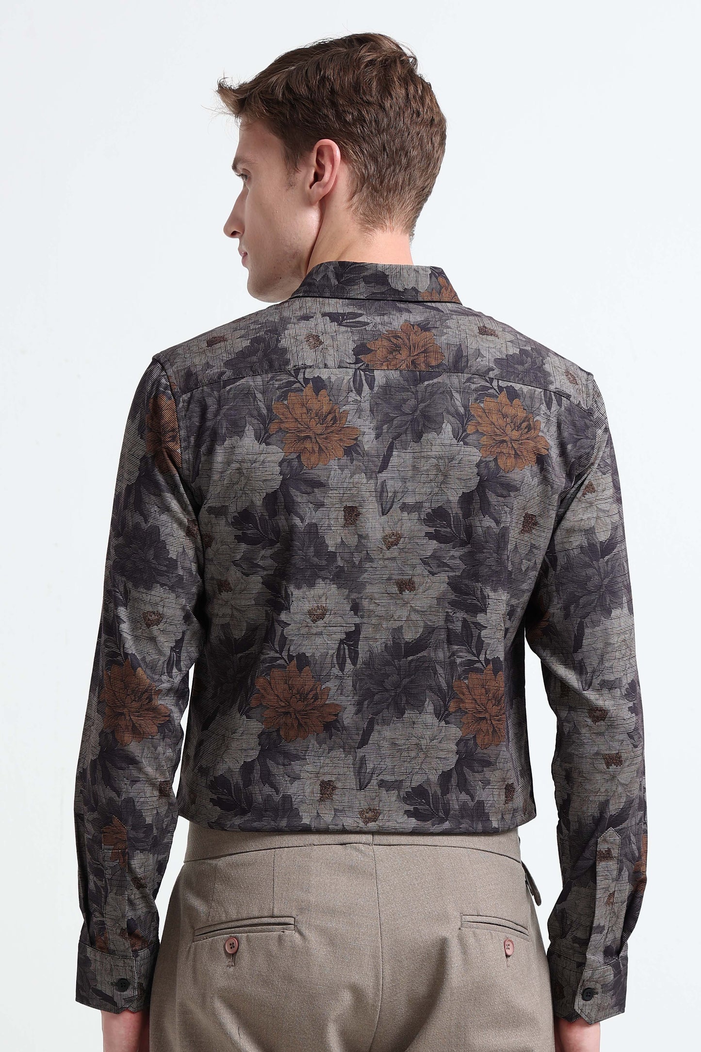 Contemporary Printed Cotton Blend Shirt Yellow