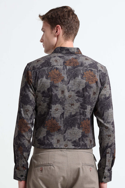 Contemporary Printed Cotton Blend Shirt Yellow