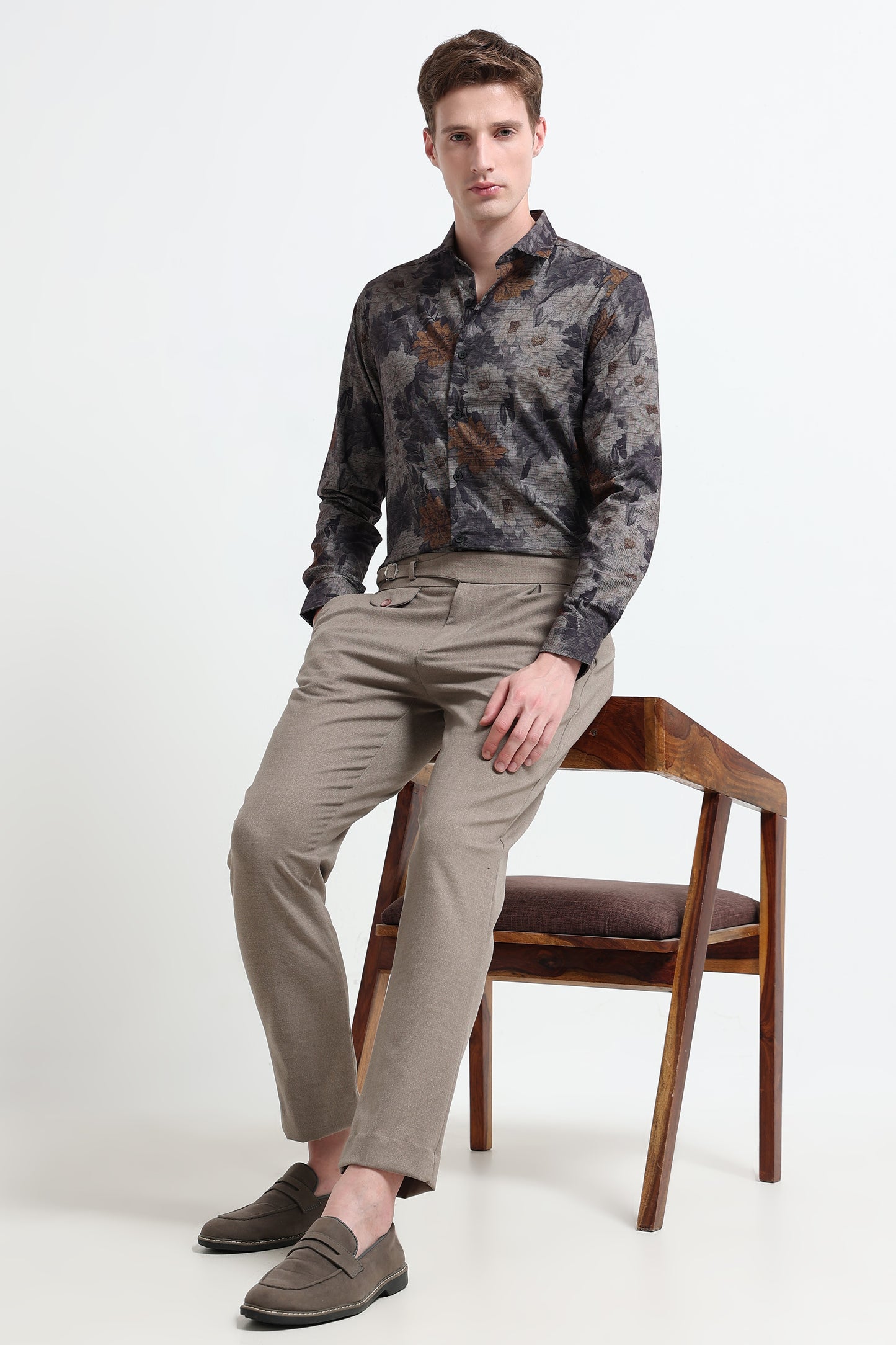 Contemporary Printed Cotton Blend Shirt Yellow