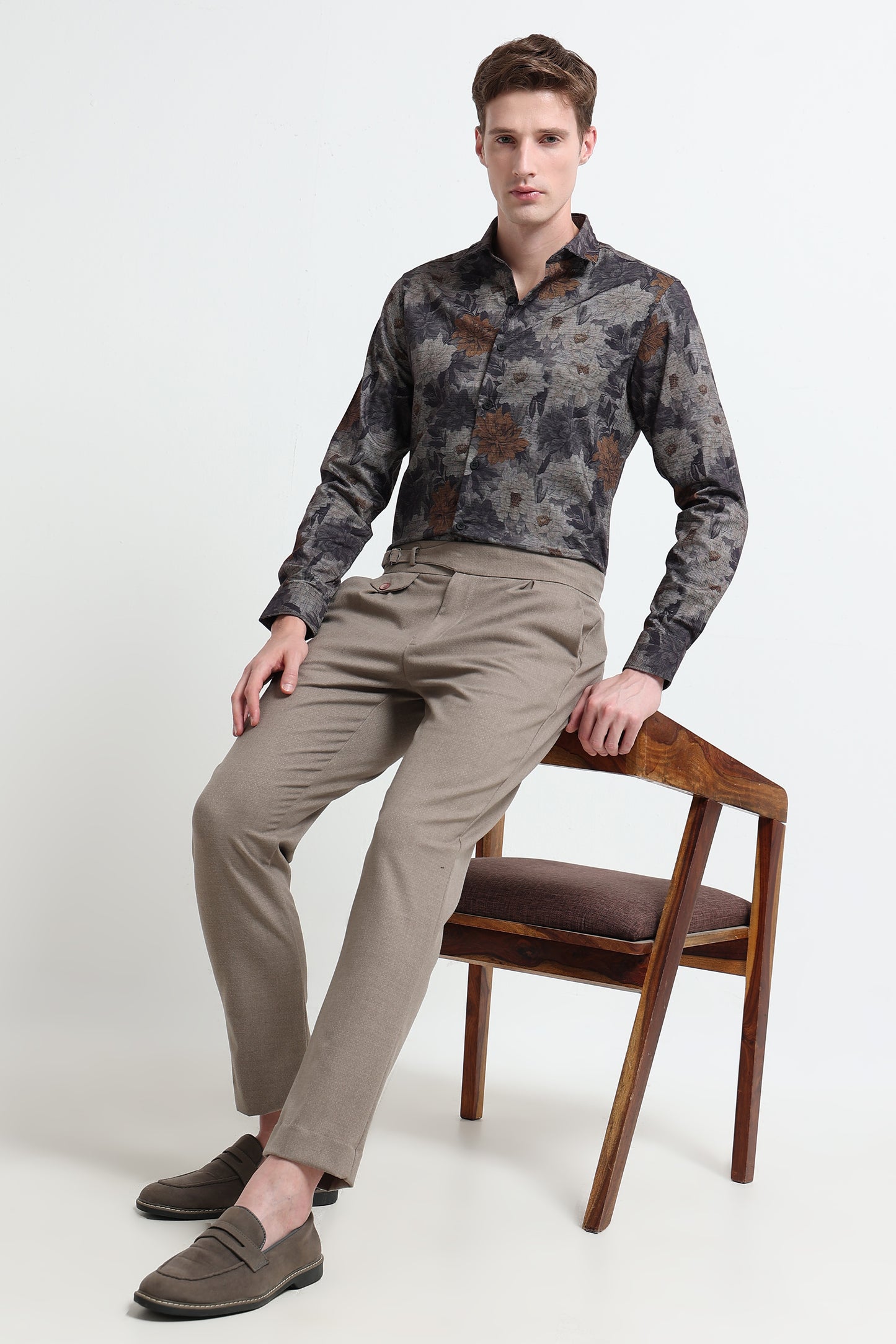Contemporary Printed Cotton Blend Shirt Yellow