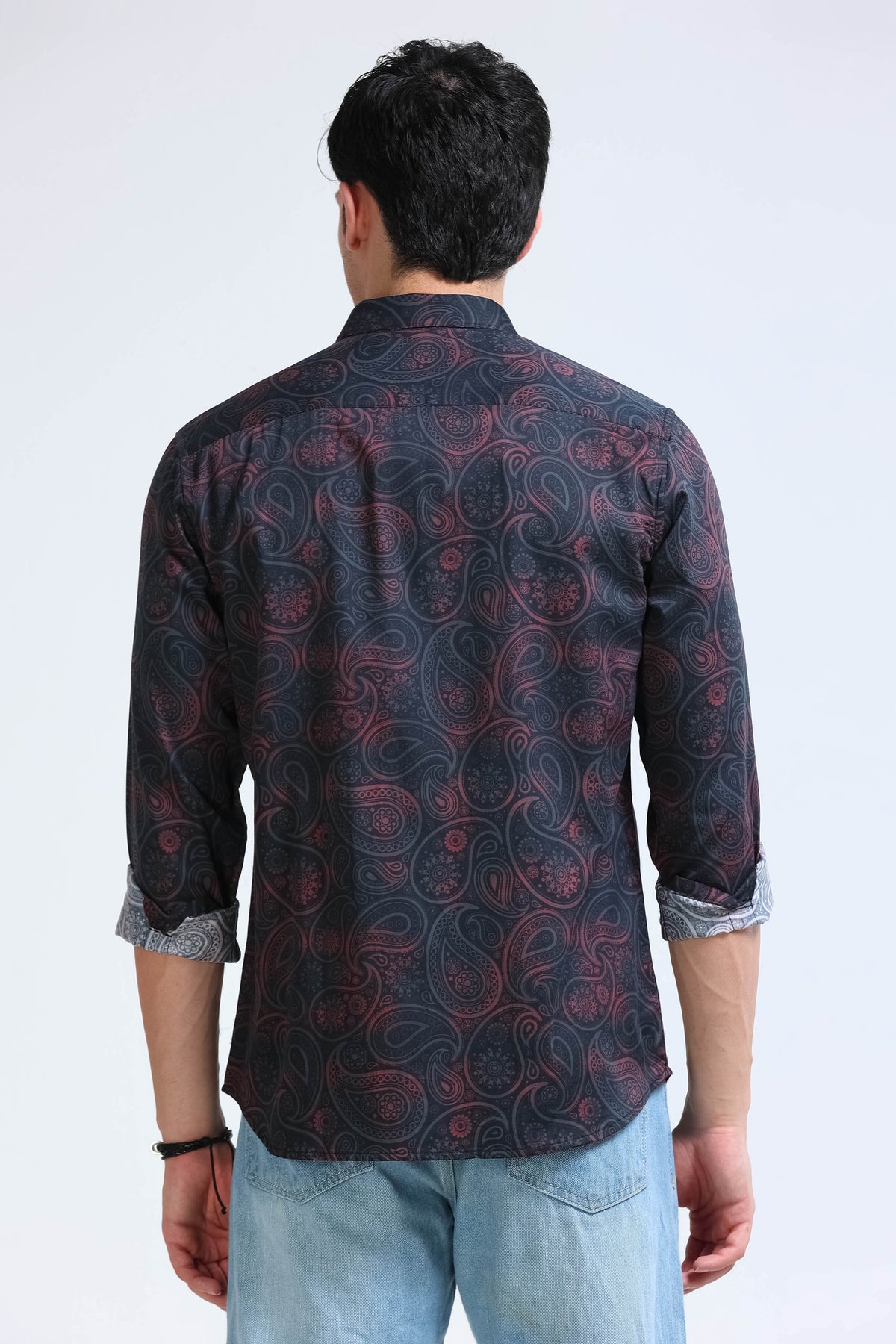Brown Printed Shirt - Slim Fit Party Wear