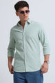 Slim Striped Cotton Oxford Shirt Pista Green