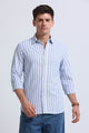 Classic Striped Oxford Cotton Shirt Dk Blue White