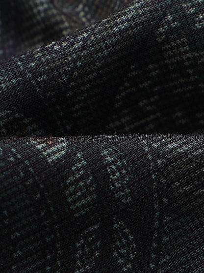 Contemporary Printed Cotton Blend Shirt Dark Green