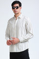 White Bold Striped Shirt - Slim Fit
