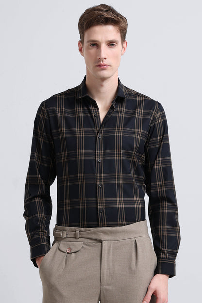 Classic Checked Slim Fit Shirt Yellow