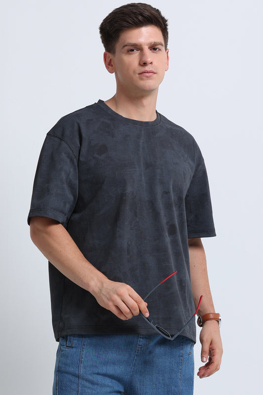 Boxy Fit Oversized Streetwear T-Shirt Dk Grey