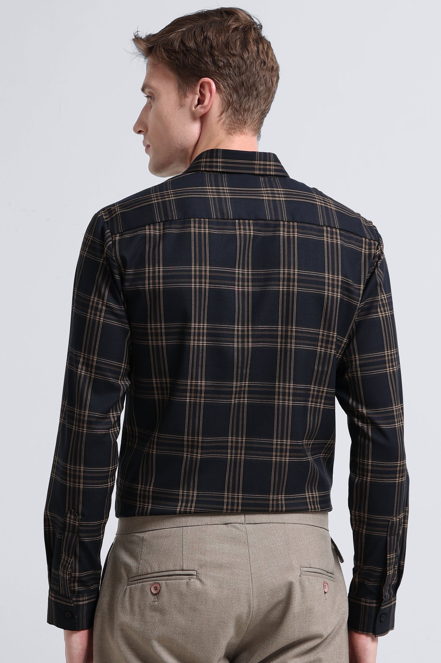 Classic Checked Slim Fit Shirt Yellow