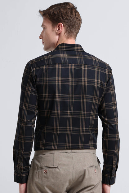 Classic Checked Slim Fit Shirt Yellow