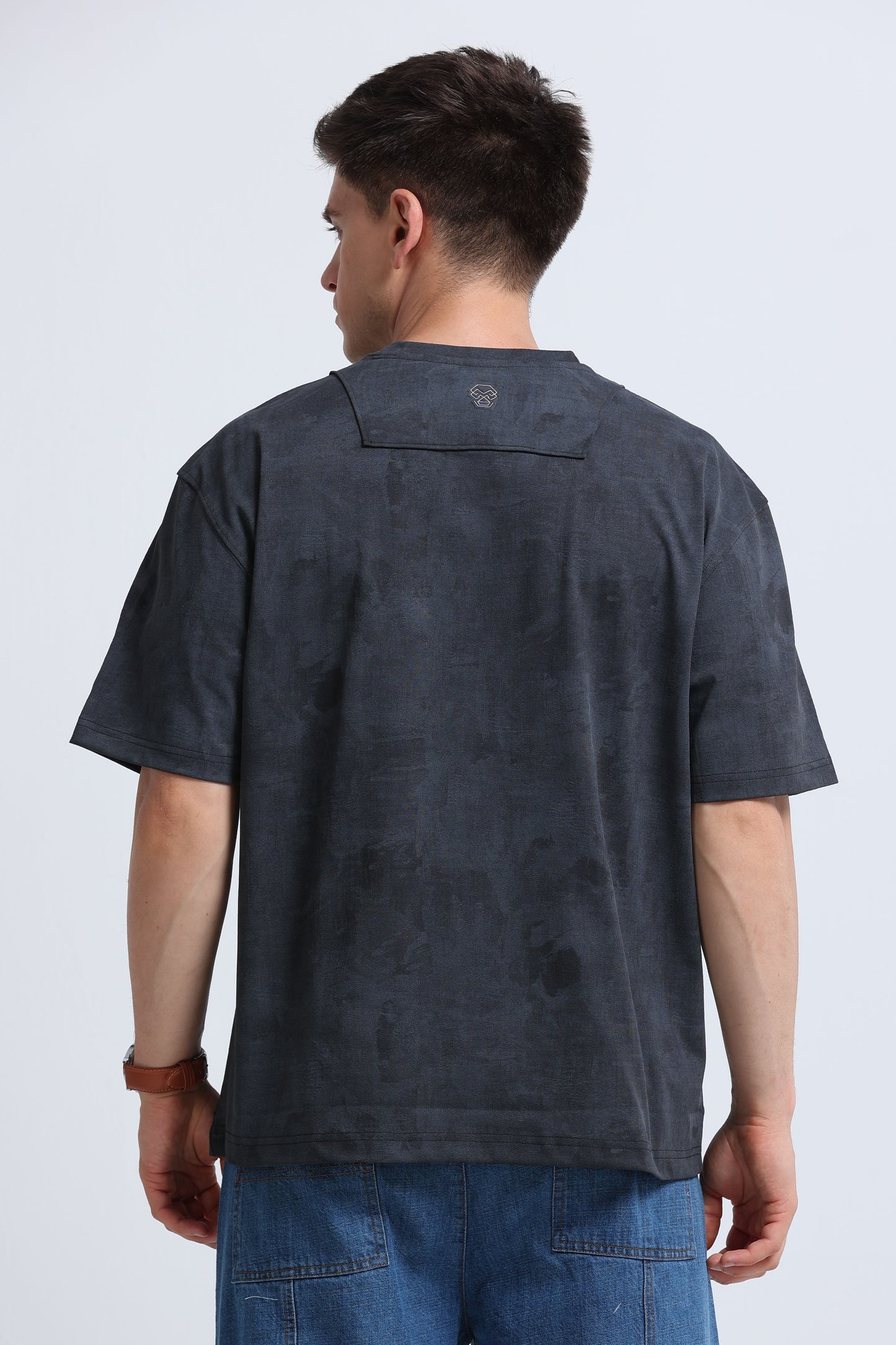 Boxy Fit Oversized Streetwear T-Shirt Dk Grey