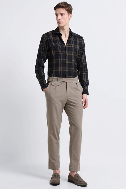 Classic Checked Slim Fit Shirt Yellow