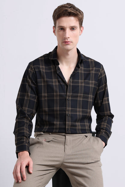 Classic Checked Slim Fit Shirt Yellow