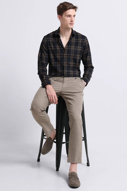 Classic Checked Slim Fit Shirt Yellow